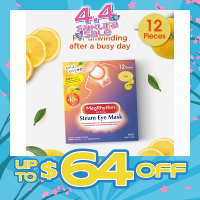 MEGRHYTHM - Steam Eye Mask Yuzu (Self Warming, Relieve And Relax Strained Eyes) 12s