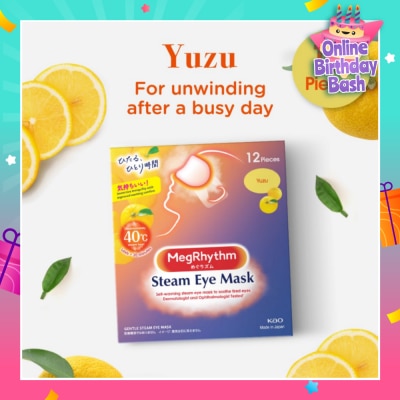 MEGRHYTHM Steam Eye Mask Yuzu (Self Warming, Relieve And Relax Strained Eyes) 12s