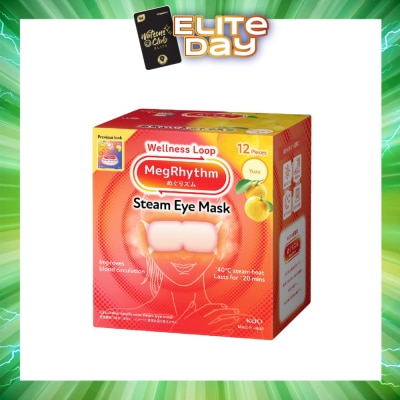 MEGRHYTHM - Steam Eye Mask Yuzu (Self Warming, Relieve And Relax Strained Eyes) 12s