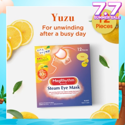 MEGRHYTHM Steam Eye Mask Yuzu (Self Warming, Relieve And Relax Strained Eyes) 12s
