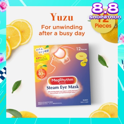MEGRHYTHM Steam Eye Mask Yuzu (Self Warming, Relieve And Relax Strained Eyes) 12s