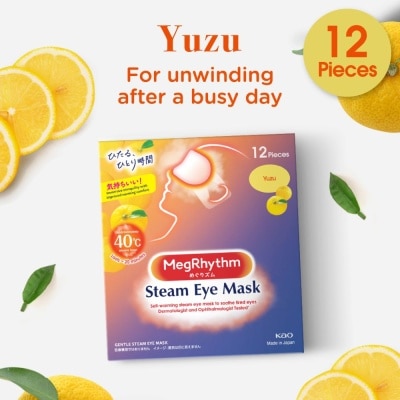 MEGRHYTHM Steam Eye Mask Yuzu (Self Warming, Relieve And Relax Strained Eyes) 12s