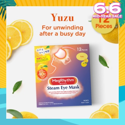 MEGRHYTHM Steam Eye Mask Yuzu (Self Warming, Relieve And Relax Strained Eyes) 12s