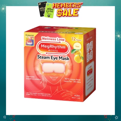 MEGRHYTHM - Steam Eye Mask Yuzu (Self Warming, Relieve And Relax Strained Eyes) 12s