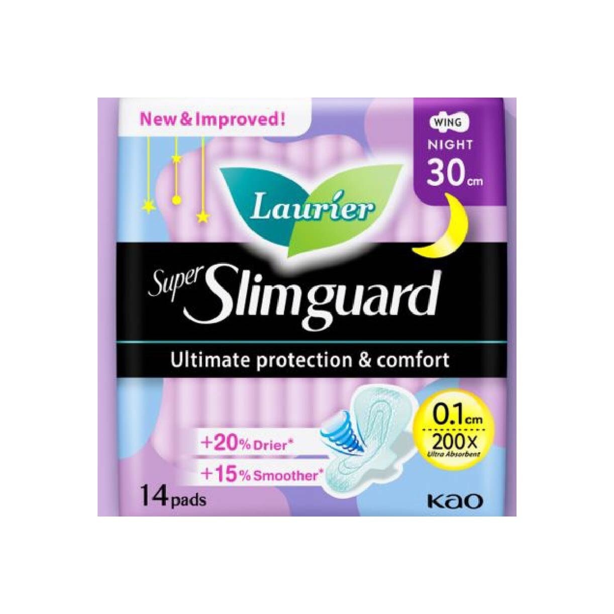 Super Slimguard Night Wing Sanitary Pad 30cm Twin Packset 14s x 2