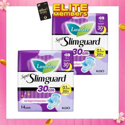 LAURIER Super Slimguard Night Wing Sanitary Pad 30cm Twin Packset 14s x 2