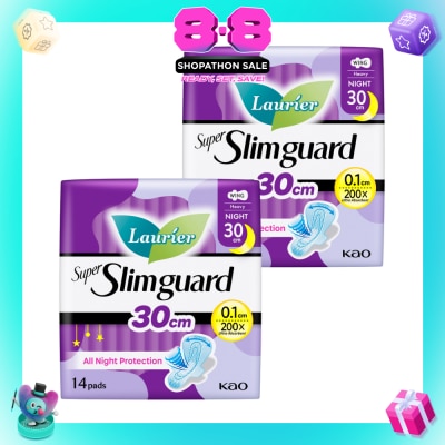 LAURIER - Super Slimguard Night Wing Sanitary Pad 30cm Twin Packset 14s x 2