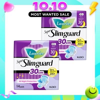 LAURIER Super Slimguard Night Wing Sanitary Pad 30cm Twin Packset 14s x 2 image