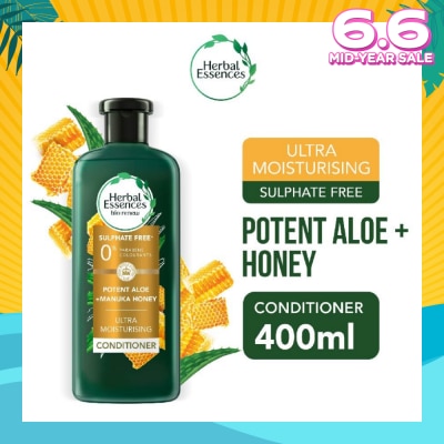 HERBAL ESSENCES Potent Aloe And Manuka Honey Conditioner (Deeply Hydrate And Moisturise Hair) 400ml