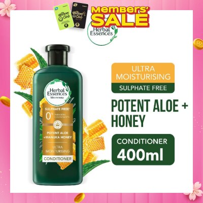 HERBAL ESSENCES Potent Aloe And Manuka Honey Conditioner (Deeply Hydrate And Moisturise Hair) 400ml