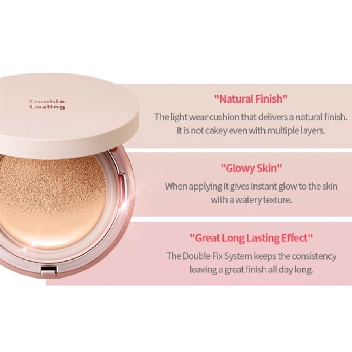 Double Lasting Cushion Glow Sand 23N SPF50+ PA+++ 15g