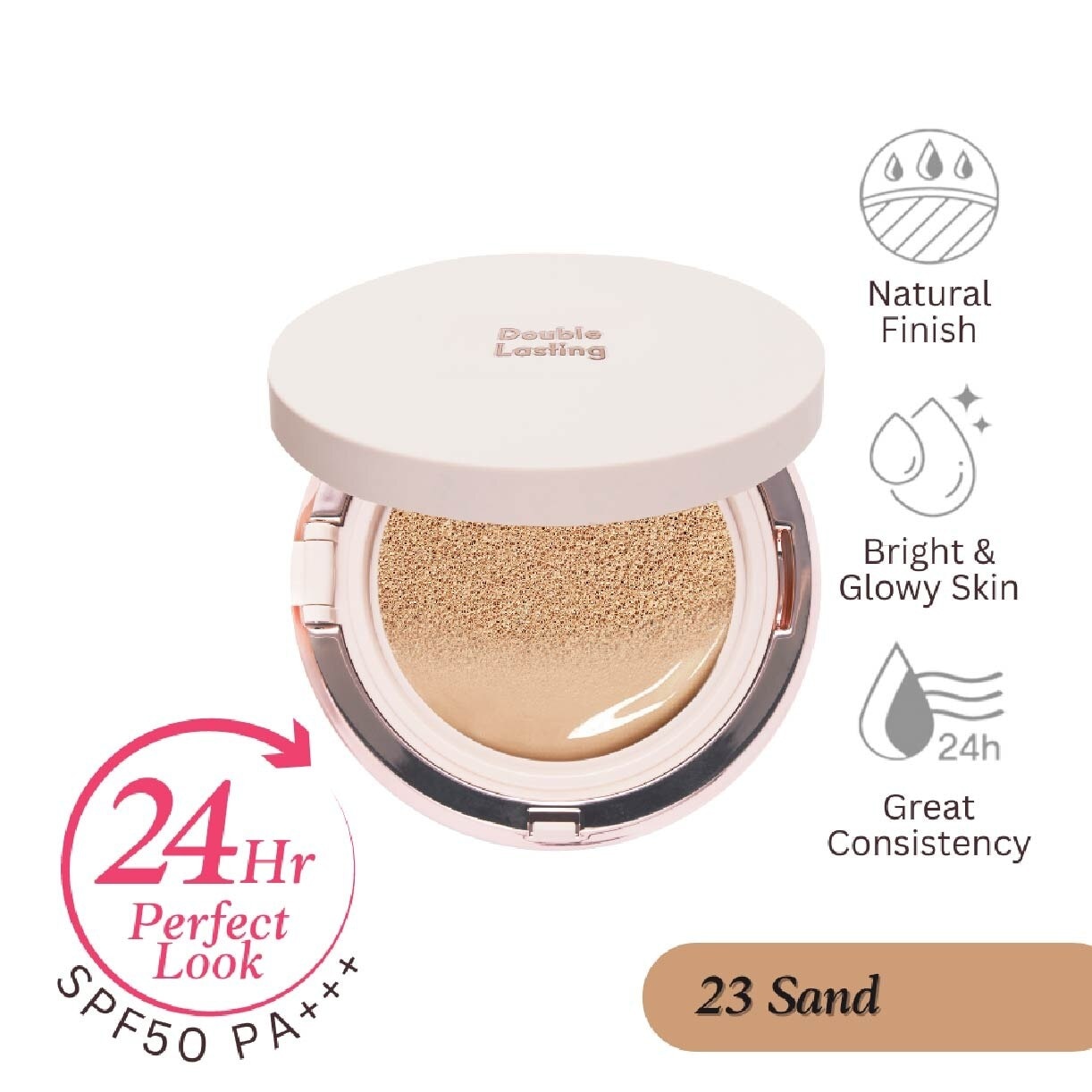 Double Lasting Cushion Glow Sand 23N SPF50+ PA+++ 15g