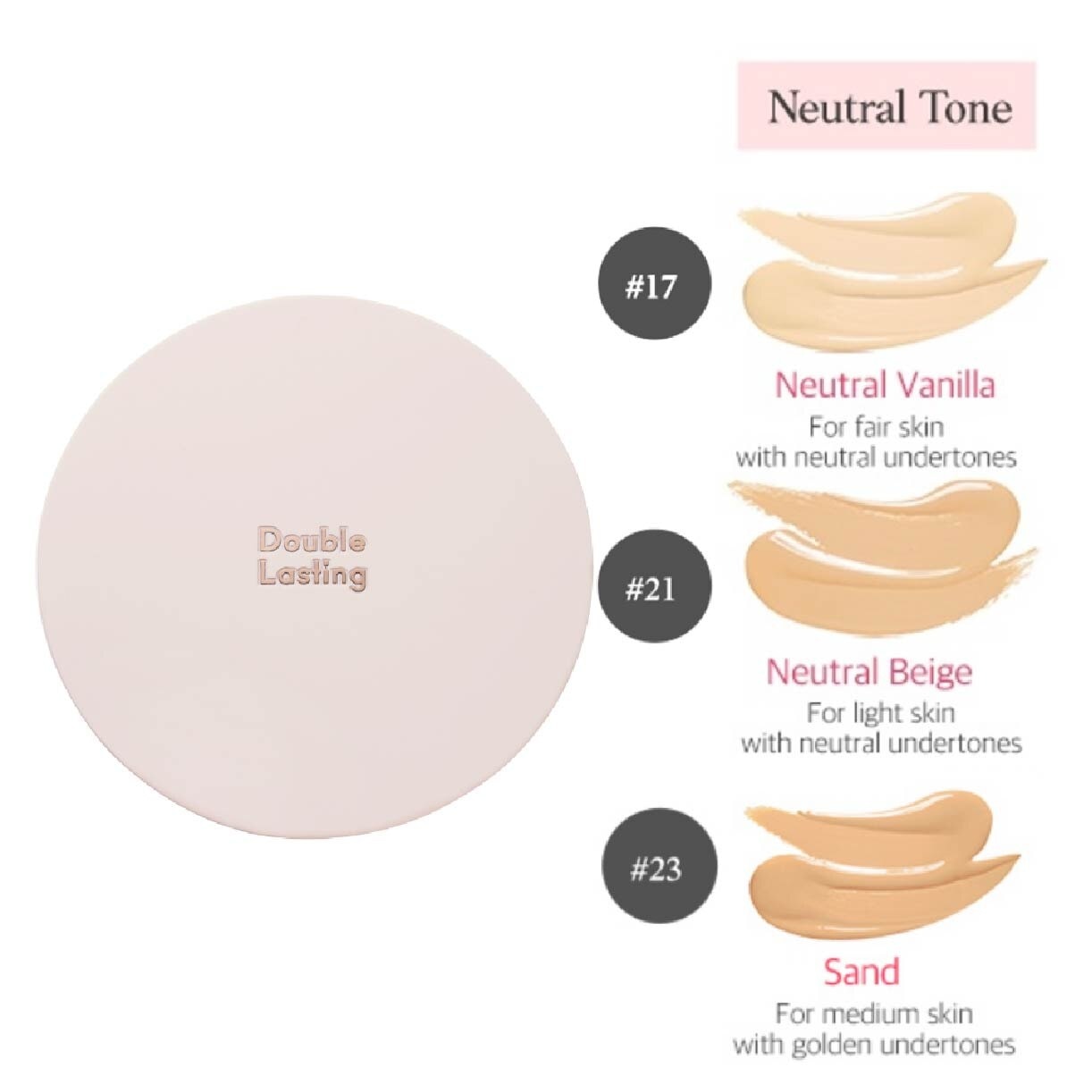 Double Lasting Cushion Glow Sand 23N SPF50+ PA+++ 15g