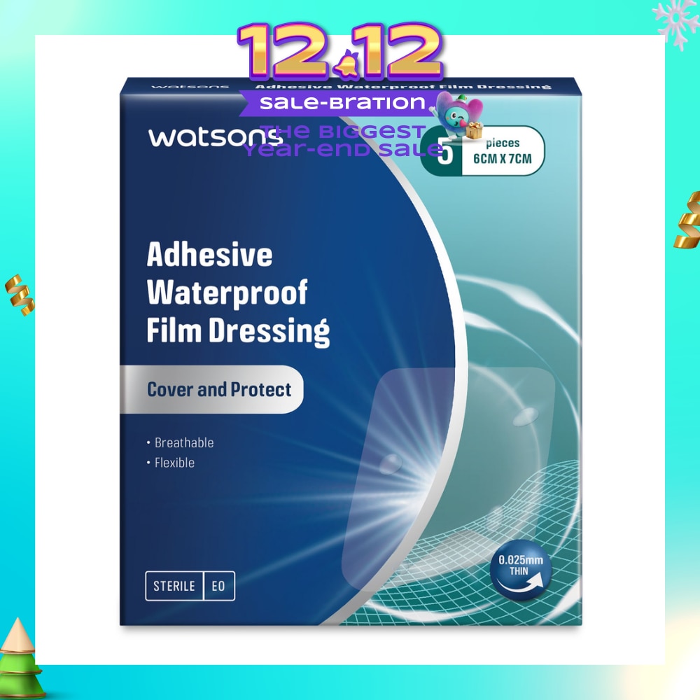 Adhesive Waterproof Film Dressing (Cover And Protect, Breathable, Flexible) 6cm X 7cm 5s