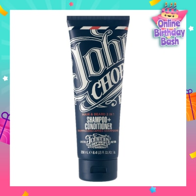 JOHNNY'S CHOP SHOP Hair And Beard 2 In 1 Shampoo And Conditioner (Suitable For All Hair Types) 250ml
