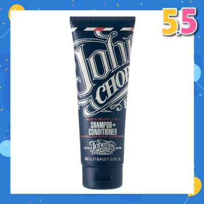 JOHNNY'S CHOP SHOP Hair And Beard 2 In 1 Shampoo And Conditioner (Suitable For All Hair Types) 250ml