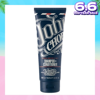 JOHNNY'S CHOP SHOP Hair And Beard 2 In 1 Shampoo And Conditioner (Suitable For All Hair Types) 250ml