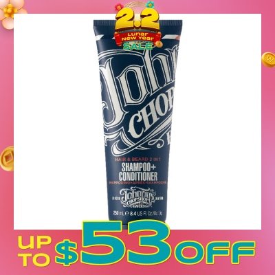 JOHNNY'S CHOP SHOP Hair And Beard 2 In 1 Shampoo And Conditioner (Suitable For All Hair Types) 250ml