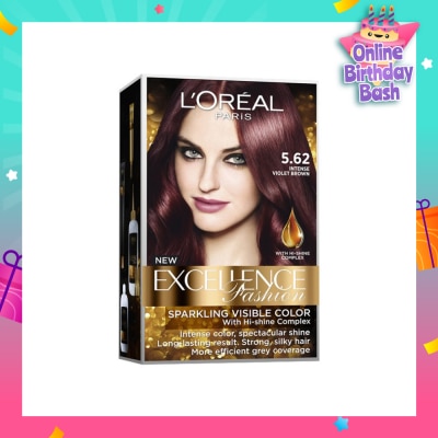 L'OREAL PARIS EXCELLENCE Fashion Hair Colour Intense #5.62 Violet Brown 1s (Expiry: Mar`2026)