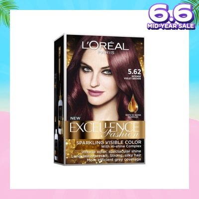 L'OREAL PARIS EXCELLENCE Fashion Hair Colour Intense #5.62 Violet Brown 1s (Expiry: Mar`2026)