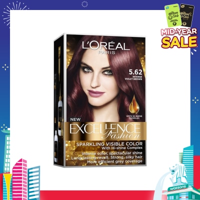 L'OREAL PARIS EXCELLENCE Fashion Hair Colour Intense #5.62 Violet Brown 1s (Expiry: Mar`2026)