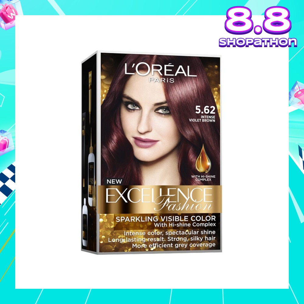 L'OREAL PARIS EXCELLENCE Fashion Hair Colour Intense #5.62 Violet Brown 1s (Expiry: Mar`2026)
