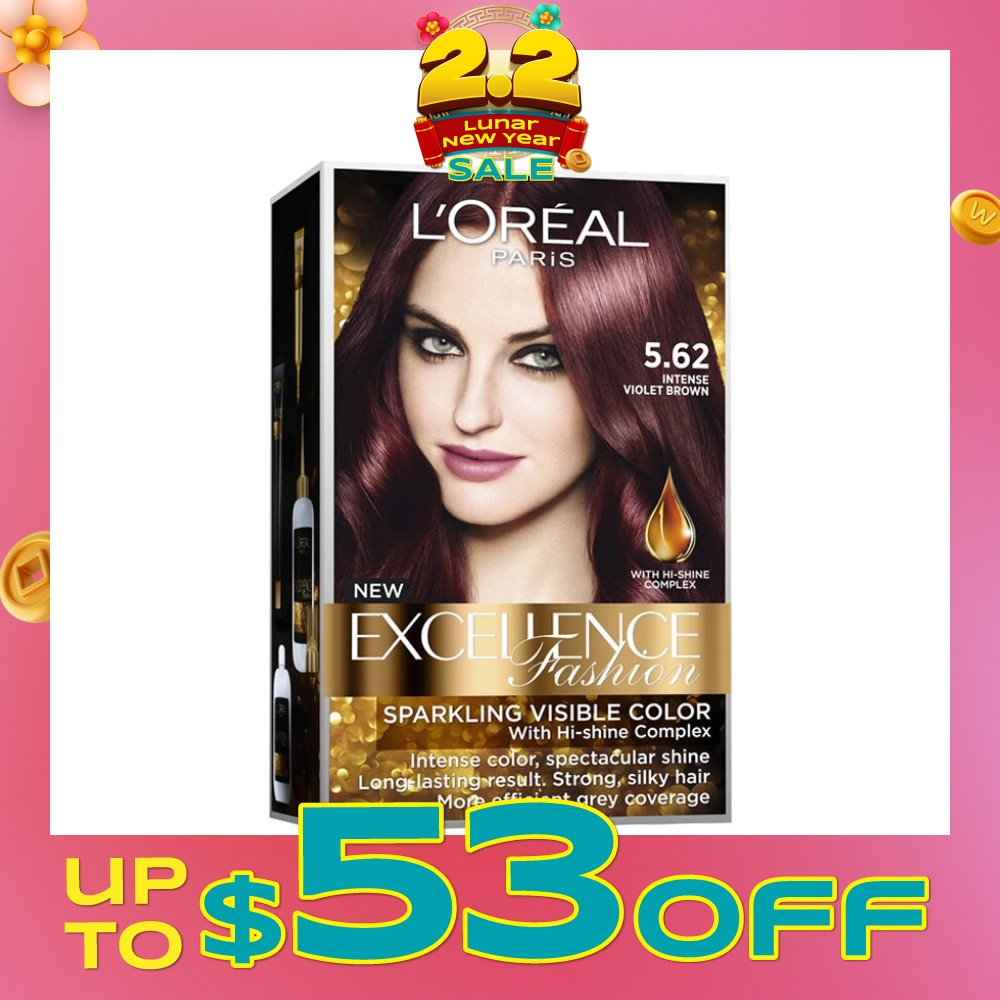 L'OREAL PARIS EXCELLENCE Fashion Hair Colour Intense #5.62 Violet Brown 1s (Expiry: Aug`2026)