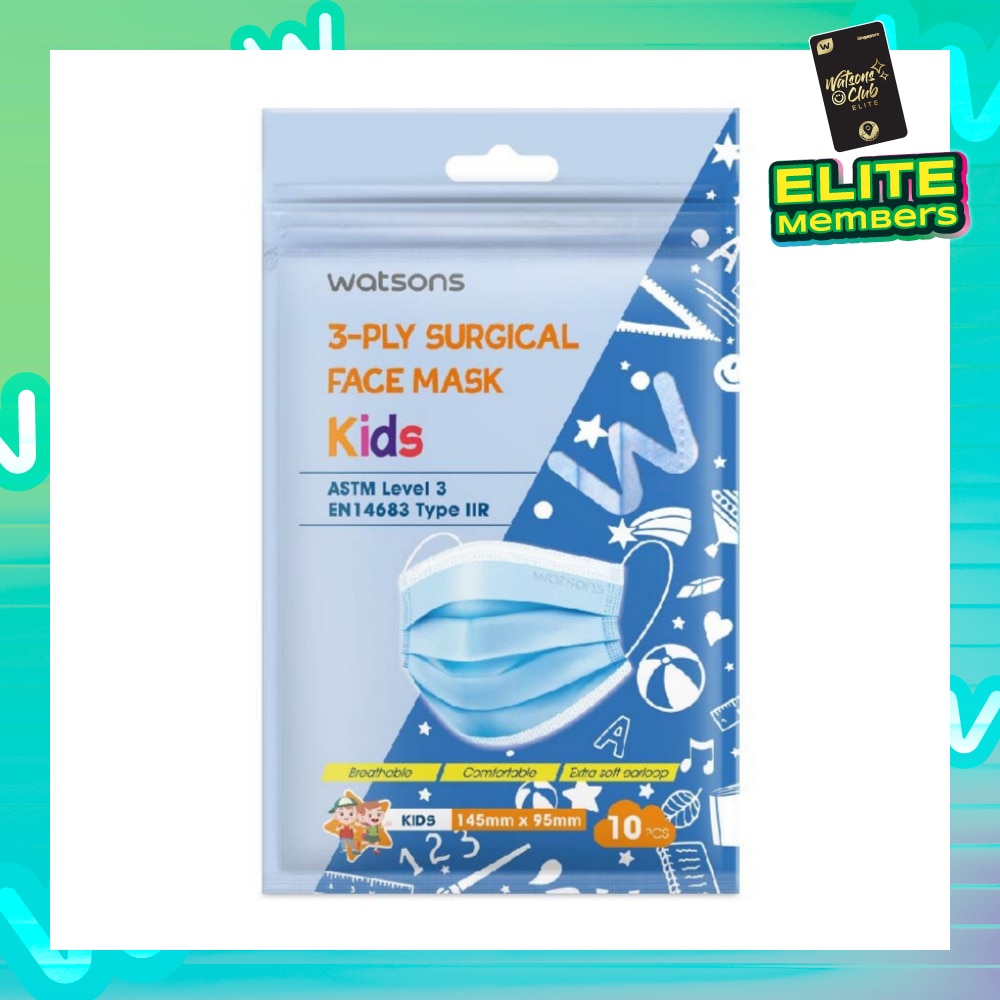 3 Ply Surgical Face Mask Kids 10s 145Mm X 95Mm (Astm Level 3 En14683) 10s