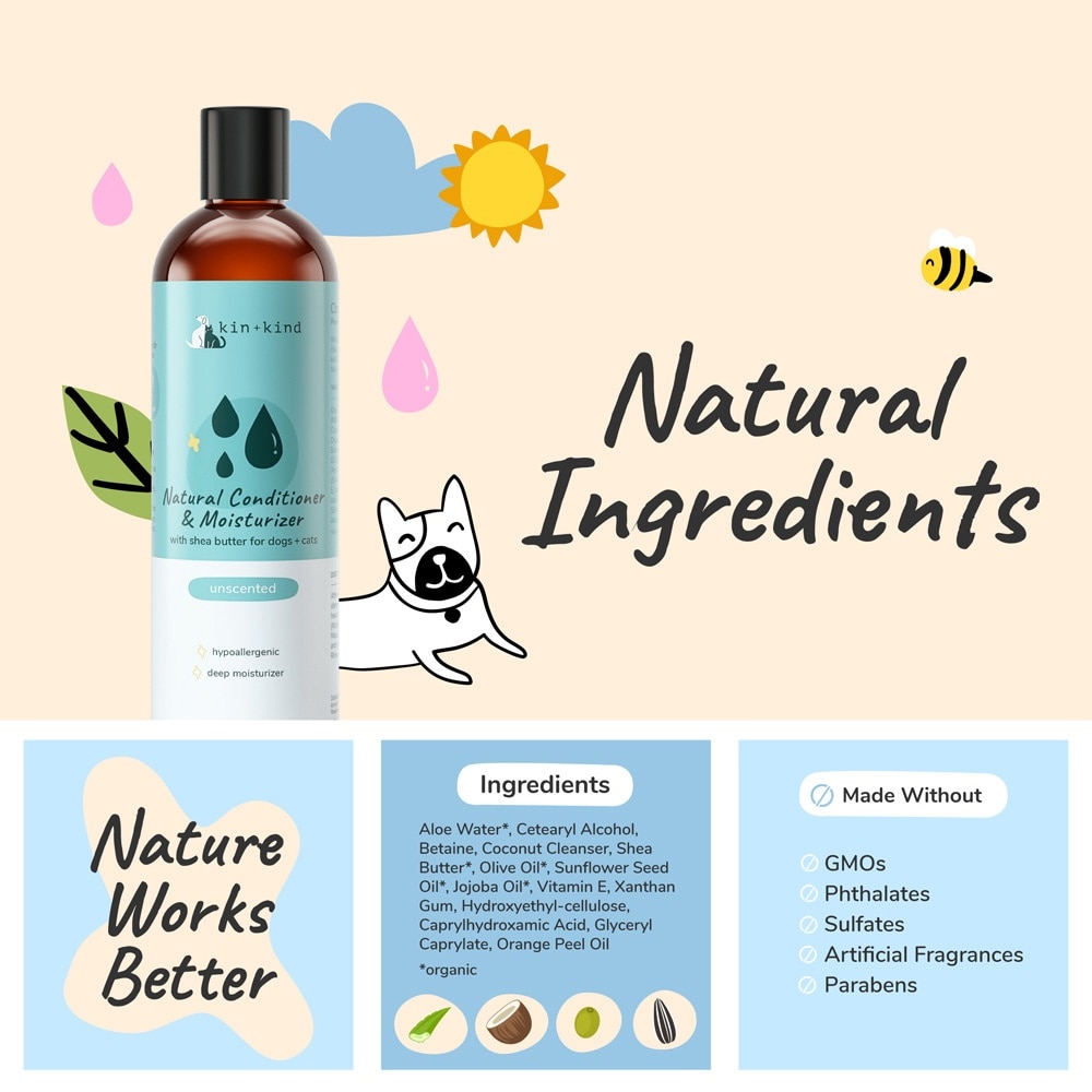 Natural Conditioner & Moisturizer for Dog and Cat Unscented 354ml