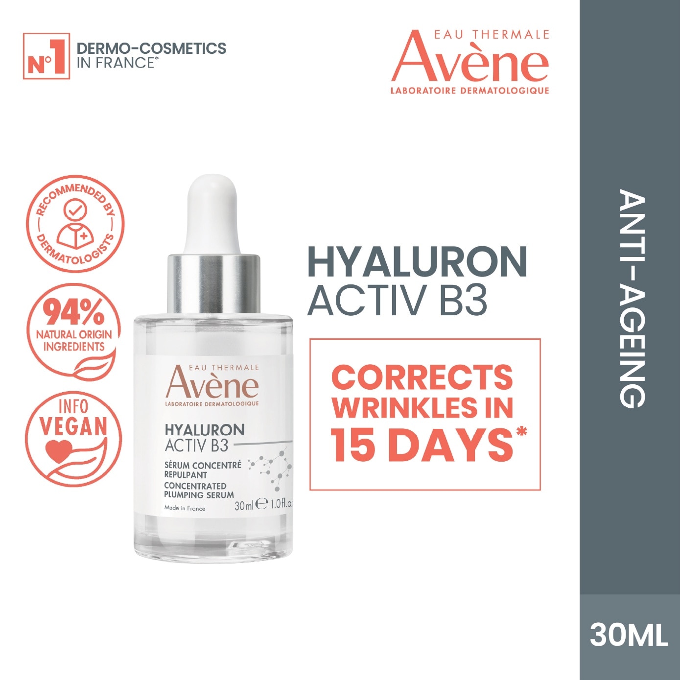 Hyaluron Activ B3 Concentrated Plumping Serum (Niacinamide + Hyaluronic Acid + Anti Ageing + Anti Wrinkles + Plumping + Moisturising) 30ml image