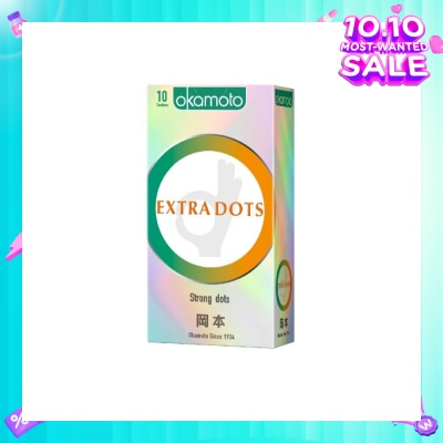OKAMOTO® Ok Extra Dots Condom (The Spiral Strong Dots Give The Extra Spice) 10s