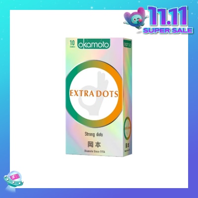 OKAMOTO® Ok Extra Dots Condom (The Spiral Strong Dots Give The Extra Spice) 10s