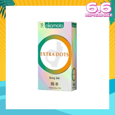 OKAMOTO® Ok Extra Dots Condom (The Spiral Strong Dots Give The Extra Spice) 10s