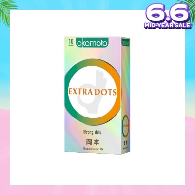 OKAMOTO® Ok Extra Dots Condom (The Spiral Strong Dots Give The Extra Spice) 10s