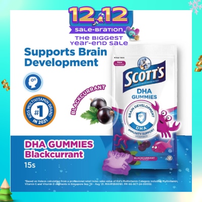 SCOTT'S DHA Gummies for Brain Development Blackcurrant Flavour (Supports Immunity) 15s (Expiry: Aug`2026)