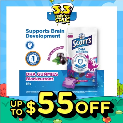SCOTT'S DHA Gummies for Brain Development Blackcurrant Flavour (Supports Immunity) 15s (Expiry: Aug`2026)