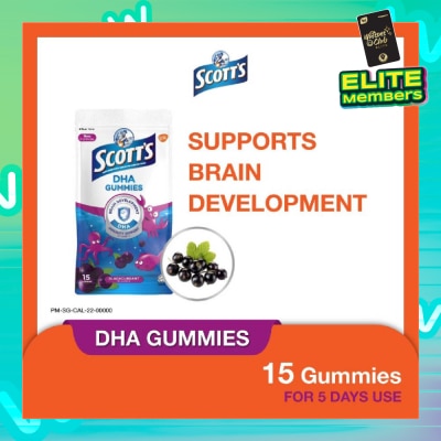 SCOTT'S DHA Gummies for Brain Development Blackcurrant Flavour (Supports Immunity) 15s