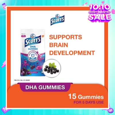 SCOTT'S DHA Gummies for Brain Development Blackcurrant Flavour (Supports Immunity) 15s (Expiry: Aug`2026)