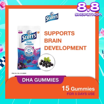SCOTT'S DHA Gummies for Brain Development Blackcurrant Flavour (Supports Immunity) 15s