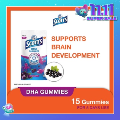 SCOTT'S DHA Gummies for Brain Development Blackcurrant Flavour (Supports Immunity) 15s (Expiry: Aug`2026)