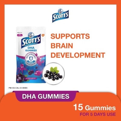 SCOTT'S DHA Gummies for Brain Development Blackcurrant Flavour (Supports Immunity) 15s