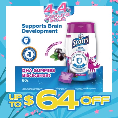 SCOTT'S - DHA Gummies Blackcurrant Flavour 60 Gummies (Expiry: Aug`2026)