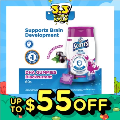 SCOTT'S DHA Gummies Blackcurrant Flavour 60 Gummies (Expiry: Aug`2026)