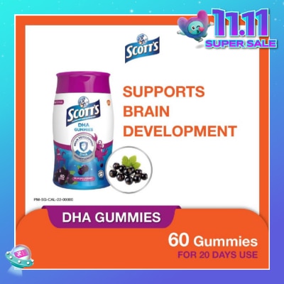 SCOTT'S DHA Gummies Blackcurrant Flavour 60 Gummies (Expiry: Aug`2026)