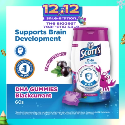 SCOTT'S DHA Gummies Blackcurrant Flavour 60 Gummies (Expiry: Aug`2026)