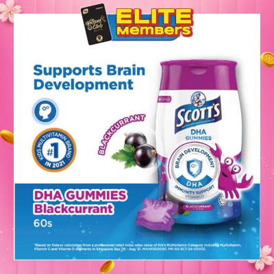 SCOTT'S DHA Gummies Blackcurrant Flavour 60 Gummies (Expiry: Aug`2026)