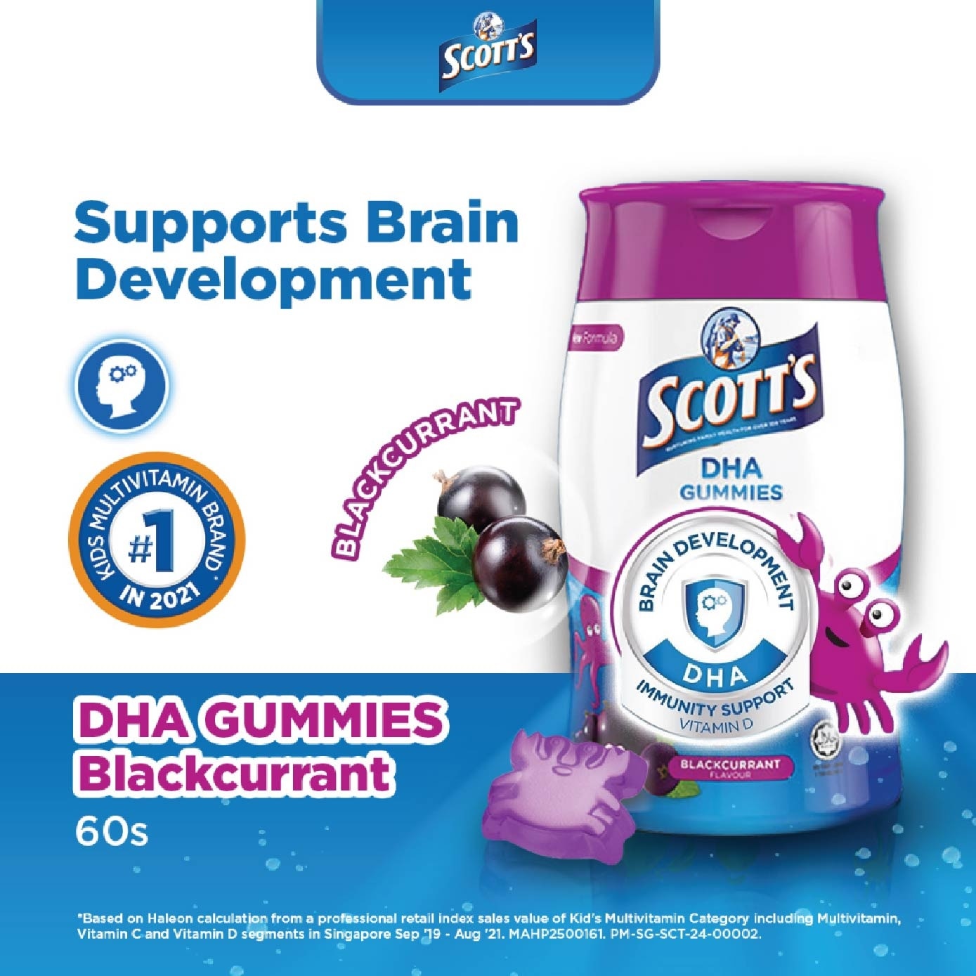 DHA Gummies Blackcurrant Flavour 60 Gummies (Expiry: Aug`2026)