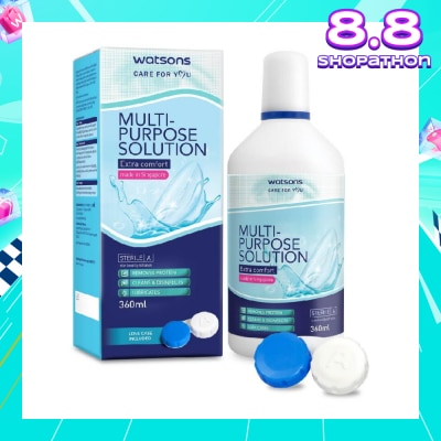 WATSONS Multi Purpose Solution (Extra Comfort, Made In Singapore, Lens Case Included) 360ml