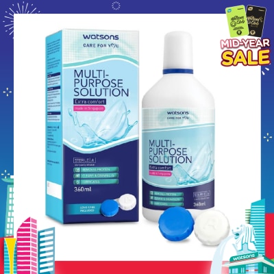 WATSONS Multi Purpose Solution (Extra Comfort, Made In Singapore, Lens Case Included) 360ml