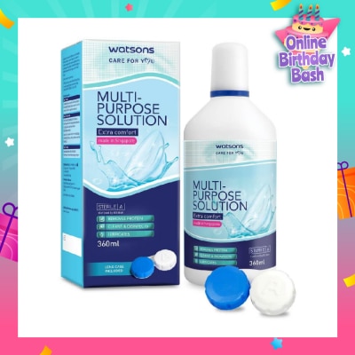 WATSONS Multi Purpose Solution (Extra Comfort, Made In Singapore, Lens Case Included) 360ml